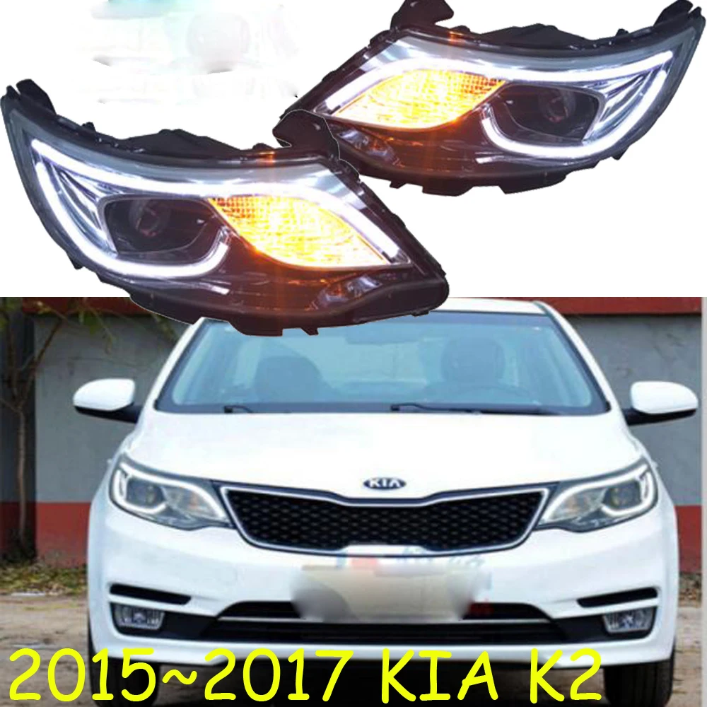 2шт Автомобильный головной светильник для KIA K2 2011~ /~ светодиодные фары DRL ходовой светильник s биксеноновые фары Противотуманные фары с ангельскими глазками авто