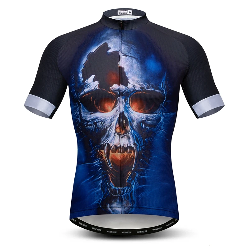 Weimostar Skull Велоспорт Джерси с коротким рукавом для мужчин дышащий горный велосипед