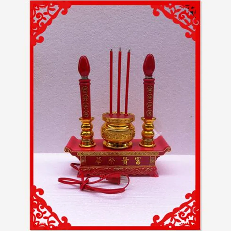 Буддийские Электрический светильник в виде свечи авалоките богатство honor