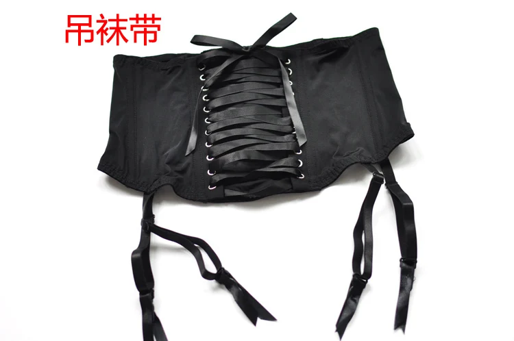 Garter Belt Женский черный сексуальный бантик бандаж лента рыбья кость широкий пояс с резинками для чулок кружева пояс формирователь - Цвет: Garter Belt