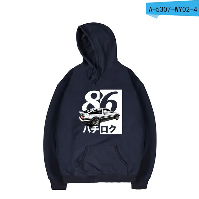 navy blue INITIAL D Толстовки Кофты для мужчин и женщин AE86 Initial D манга пуловер Толстовка Зимняя уличная куртка большого размера пальто - Цвет: navy blue