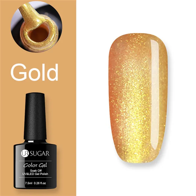 Gold Ur Sugar Гель-лак UV Vernis Полупостоянный праймер верхнее покрытие 7,5 мл замачиваемый эмалированный Гель-лак УФ-гель для ногтей лак - Цвет: Gold