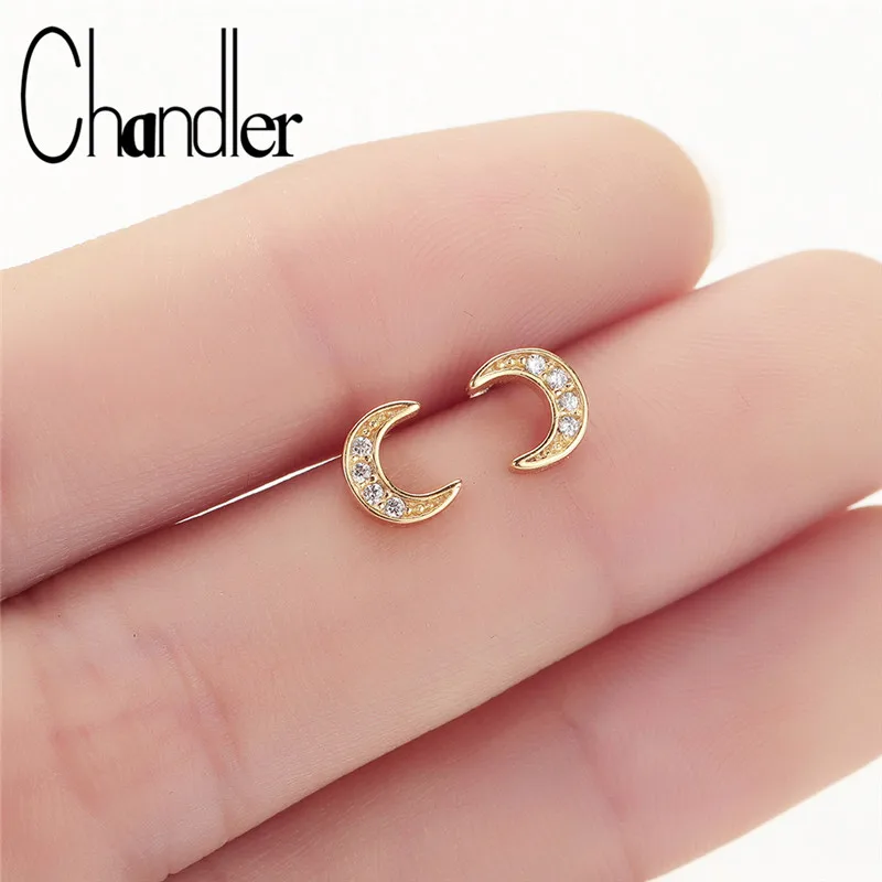 Серьги гвоздики Chandler в виде полумесяца с Сейлор Мун серьги подвески кубическим