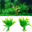 Зеленая искусственная пластиковая водная трава, растение, орнамент, аквариум, аквариумный Декор W210