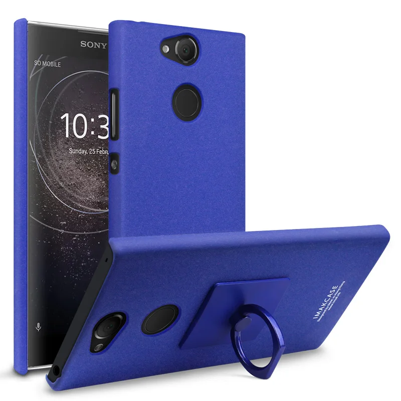 Чехол IMAK Для sony Xperia XA2 Ultra XZ2 XZ1 Compact XZ3 XA2 Plus матовый ковбойский чехол с зыбучим песком+ кольцо-держатель+ Защитная пленка для экрана
