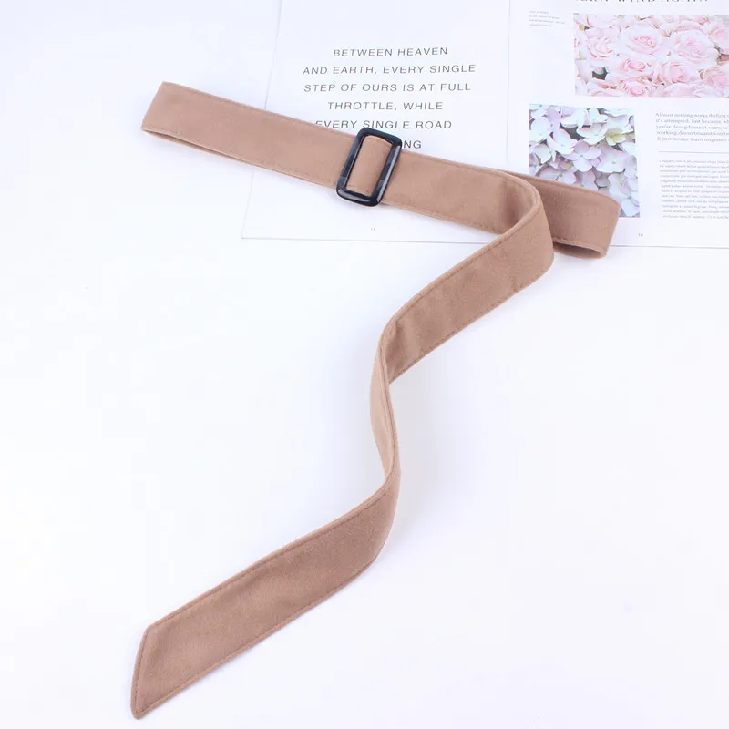 light brown Модные шерстяные ремни с широкой талией для женщин и девушек, одноцветные ленты с узлом, веревка для пальто, ремень ceinture femme - Цвет: light brown