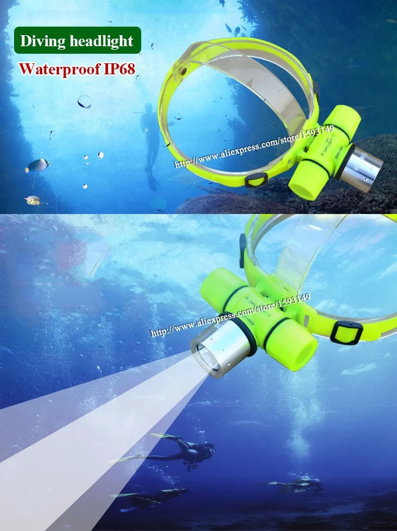 Дайвинг налобный фонарь CREE XML-T6 светодиодный водонепроницаемый подводный 150 м Дайвинг фара 10 Вт IP68 Головной фонарь linterna гибкий