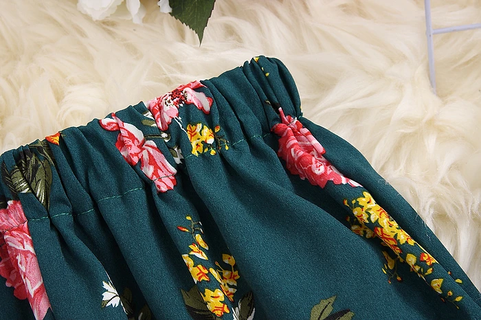 ALPHALMODA летний женский короткий топ с цветочным рисунком+ штаны, комплект из 2 предметов, повседневный топ на бретельках с принтом для праздников+ брюки с подкладкой, комплект из 2 предметов s