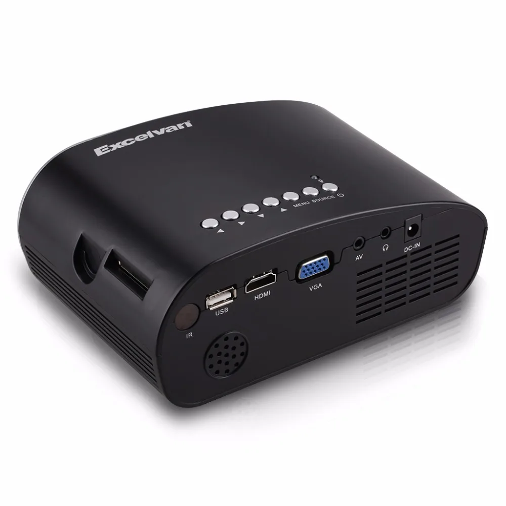 Excelvan RD802 портативный проектор домашний кинотеатр светодиодный ЖК 480*320P USB/VGA/HDMI