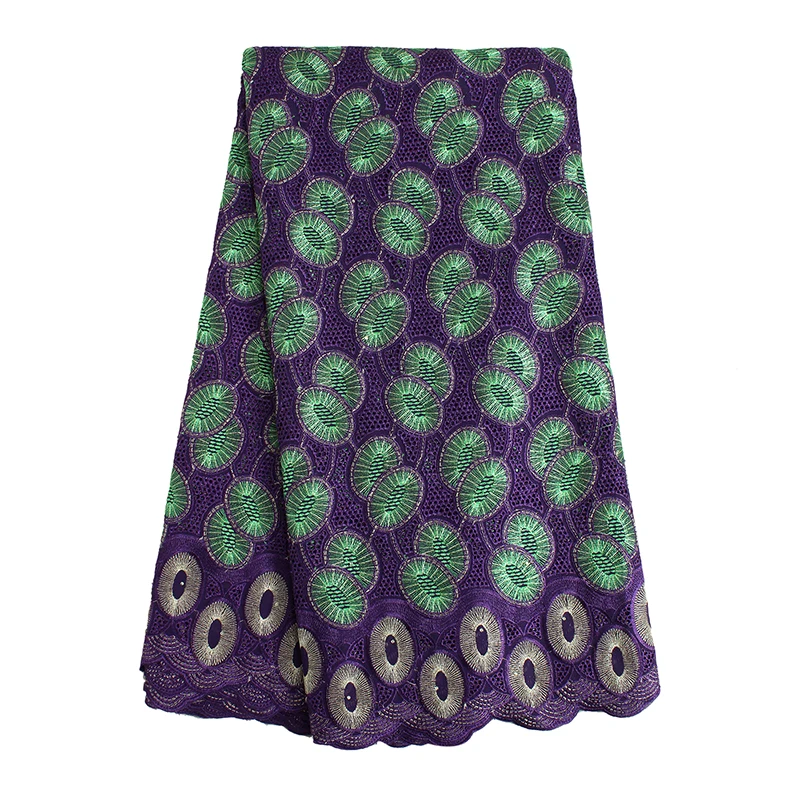 SL0421 Фиолетовый Африканский Хлопок Кружево Высокое Качество Швейцарский Voile