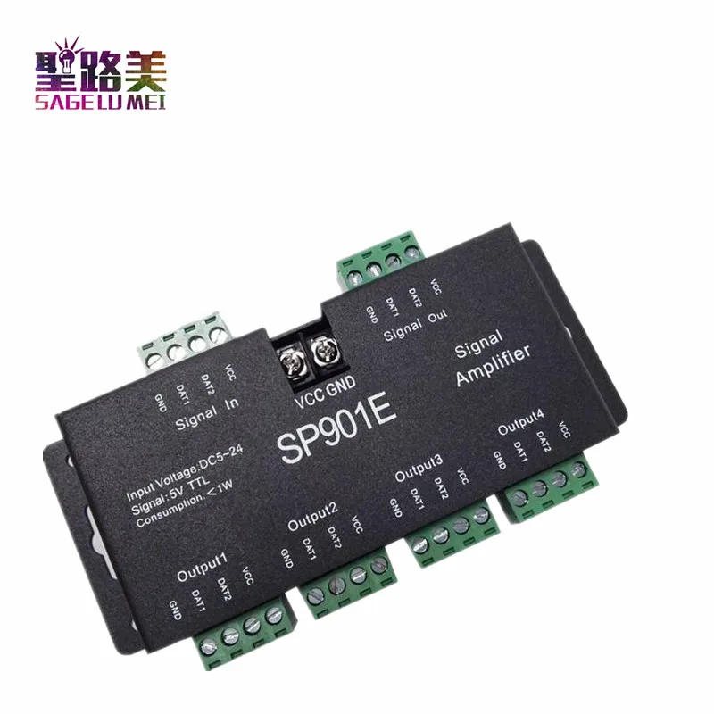 DC 5V 24V 12V SPI TTL светодиодный Усилитель сигнала 4ch выход для 2812 2811 2813 6803 APA102 8806