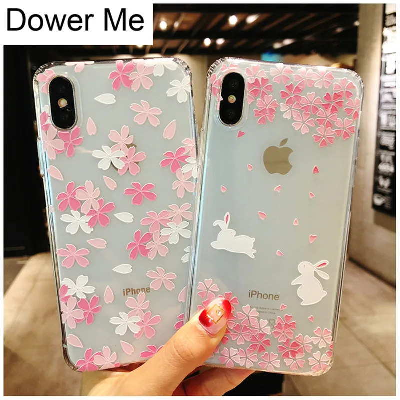 Чехол Dower Me для Iphone X 8 7 6 6S Plus модный красивый цветочный Лепесток сакуры милый