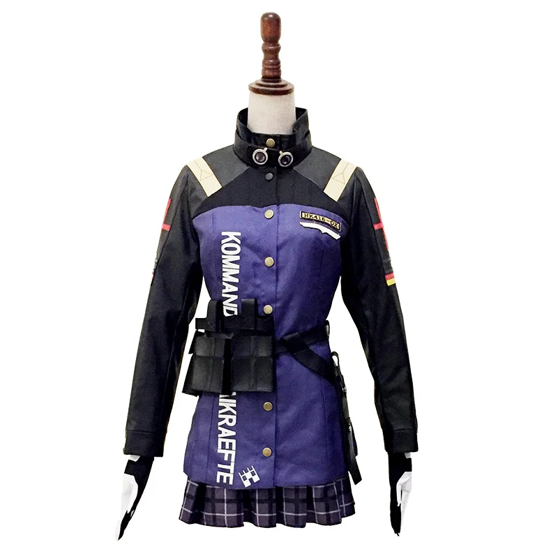 

Game Girls Frontline HK416 Purple Battle Unifrom clothes wig and bag set Halloween Carnival Outfit For Women Girls