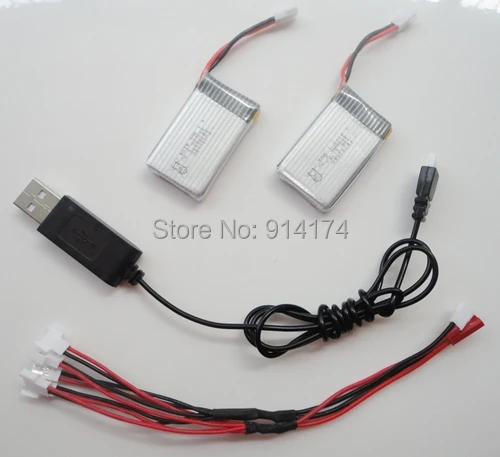 X5c x5c-1 x5sc x5sw 2,4G RC вертолет Квадрокоптер части 3,7 v 500mah литий-полимерный аккумулятор набор с USB зарядным кабелем