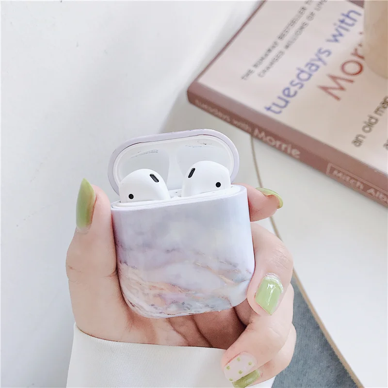 Роскошный Твердый чехол с мраморным узором, защитный чехол для Airpods, аксессуары, Жесткий Чехол для Apple Airpods, сумки для зарядки