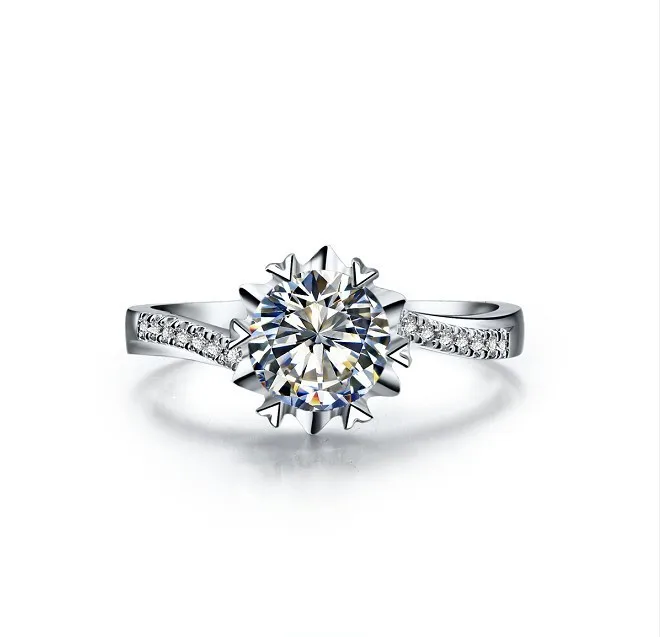 1 карат чистого золота 750 Снежный хлопья стиль Перманентный CHARLES& COLVARD Moissanite кольцо на головщину отличный дизайн Золотое кольцо