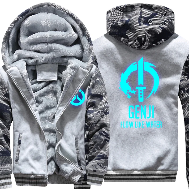 Мужские и женские толстовки размера США светящаяся Толстовка Genji для OW Reaper