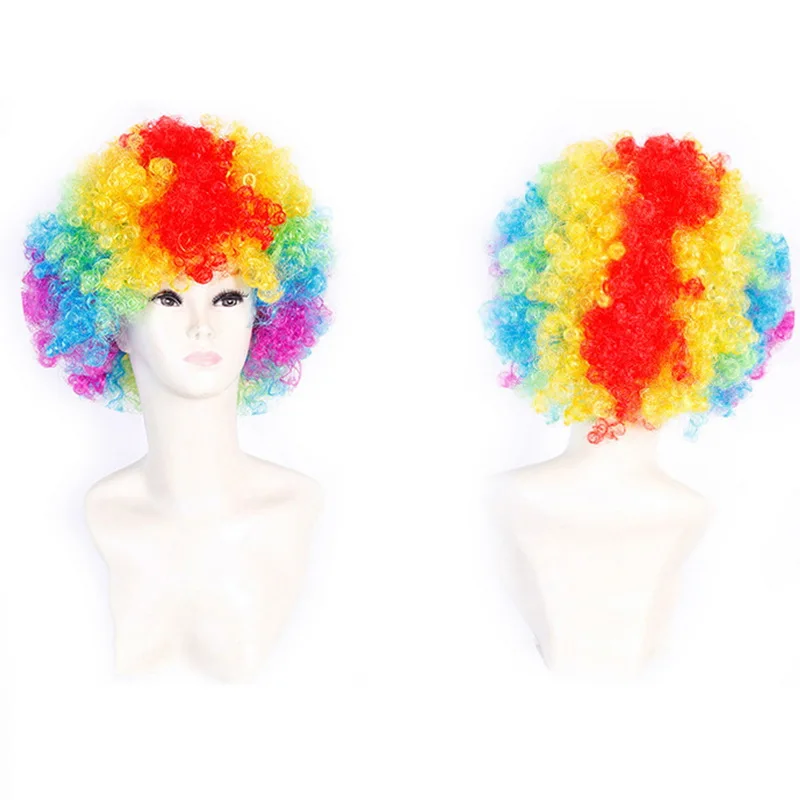 Muticolor Dozzlor 6 цветов клоун взрывающиеся искусственные накладные волосы Косплей короткие волосы Хэллоуин Патри шляпы праздничное событие поставки Мути-цвет парик - Цвет: Muticolor