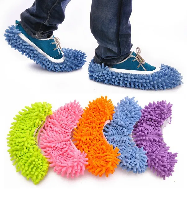 

Multifunction Microfiber Chenille Floor Dust Cleaning Slippers Mop Wipe Shoes Wigs House Home Cloth Clean Cover Mophead Overshoe