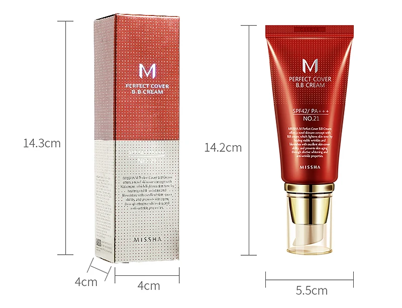 Лучшая корейская косметика MISSHA M идеальное покрытие BB крем 50 мл SPF42 PA+++(NO.23Natural Beige) основа под макияж Идеальный BB крем