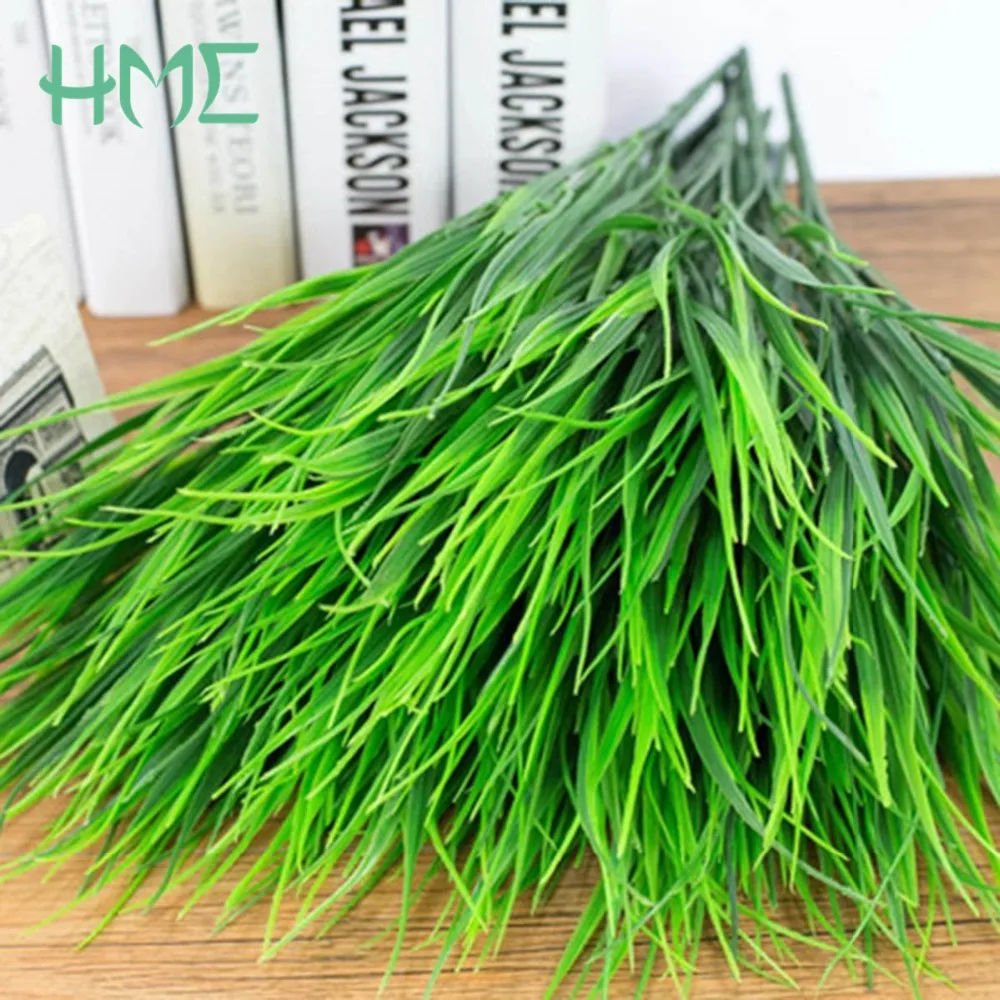 7 вилок зеленая трава искусственные растения для пластиковых цветов домашний