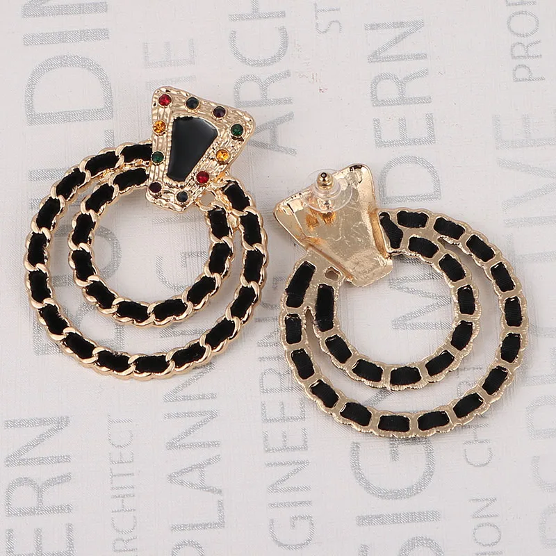 

LEADERBEADS ZA Vintage Velvet Round Drop Earrings for Women's Fashion Party Jewelry Girl's Gold Dangle Earrings Wholesale