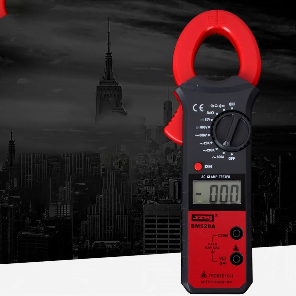 Компактный Высокоточный цифровой клещи ЖК-дисплей AC/DC мультиметр токовые