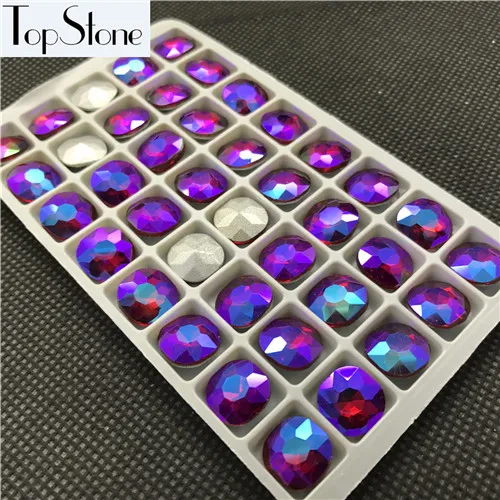 siam ab TopStone все цвета AB 40 шт 12 мм классический толстый квадратный точечный камень необычные стеклянные кристаллы для изготовления ювелирных изделий - Цвет: siam ab