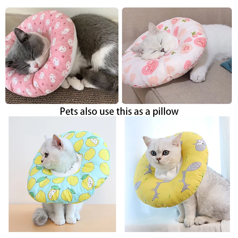 Pet Елизаветы рубашка с принтом котами и воротником рана восстановления исцеления