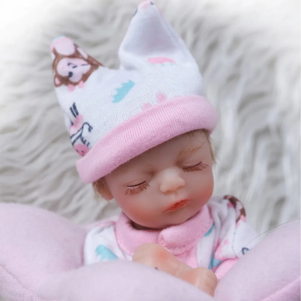 Nicery 8 дюймов 20 см Bebe Reborn мини кукла мягкая силиконовая Реалистичная игрушка подарок для ребенка Рождество милая девочка розовая подушка