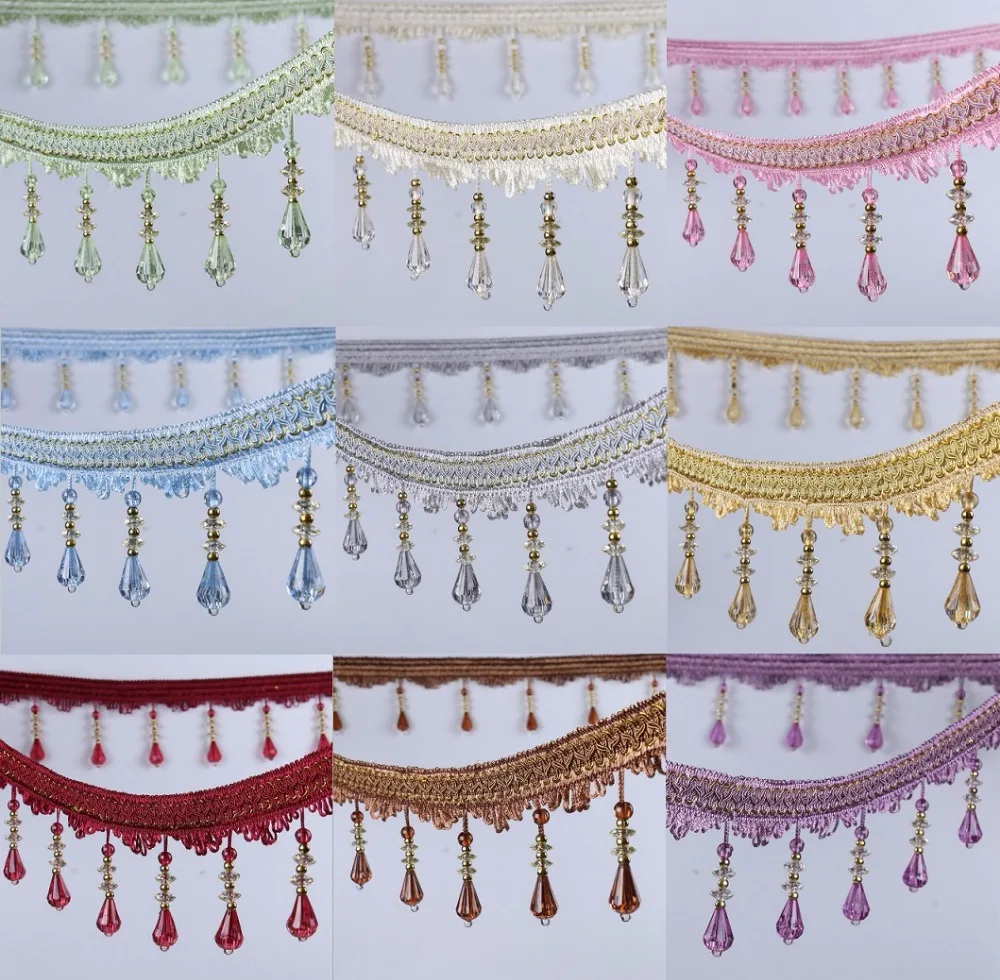 12 метров бусинки под алмаз подвесная кружевная ткань отделка Лента для окна