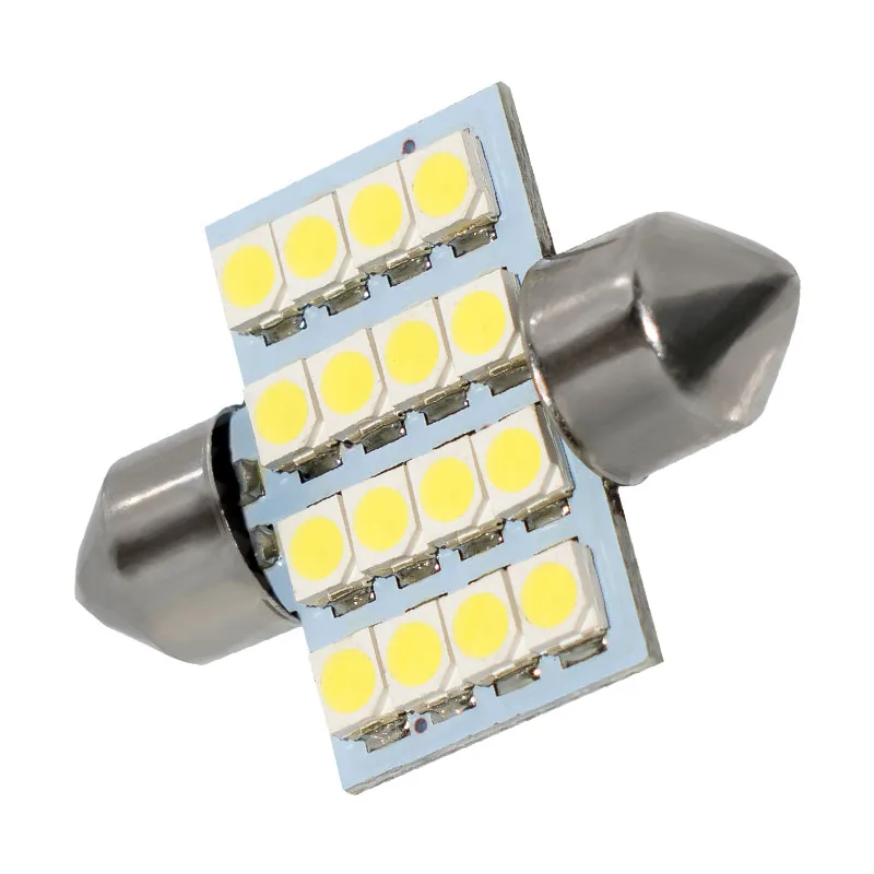 16 SMD СВЕТОДИОДНЫЙ 1210 31 мм Автомобильный внутренний купол гирлянда лампа
