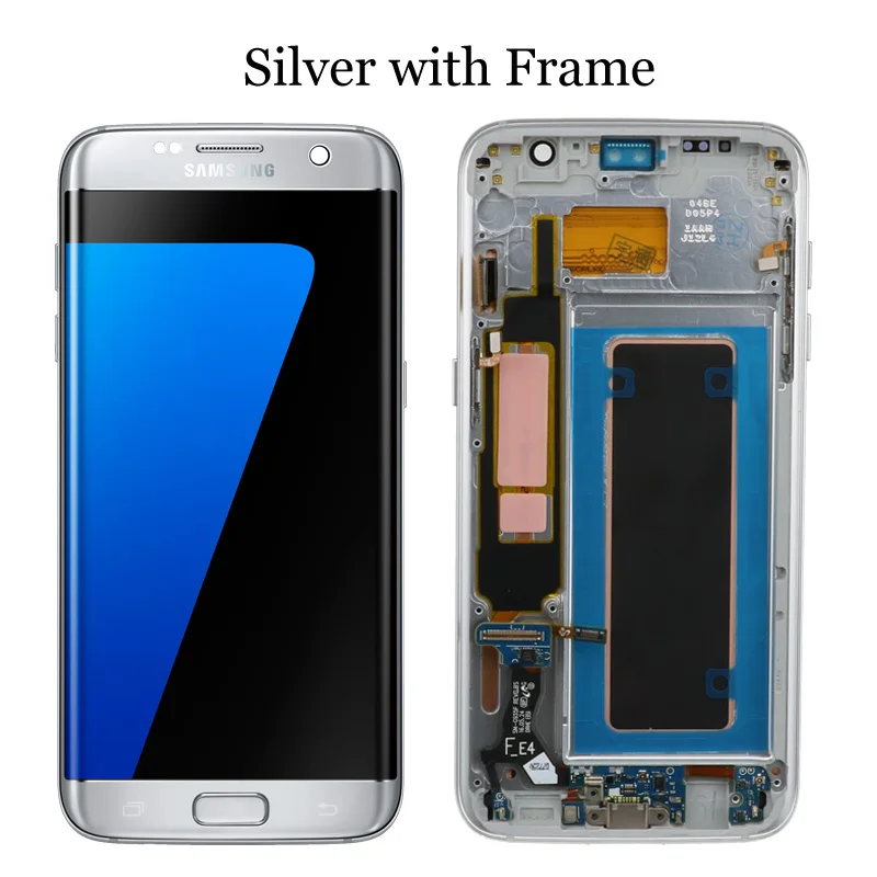 Sliver with frame Супер AMOLED 5,5 ''дисплей с рамкой для SAMSUNG Galaxy s7 edge G935F ЖК-экран дигитайзер сборка+ сервисная посылка - Цвет: Sliver with frame