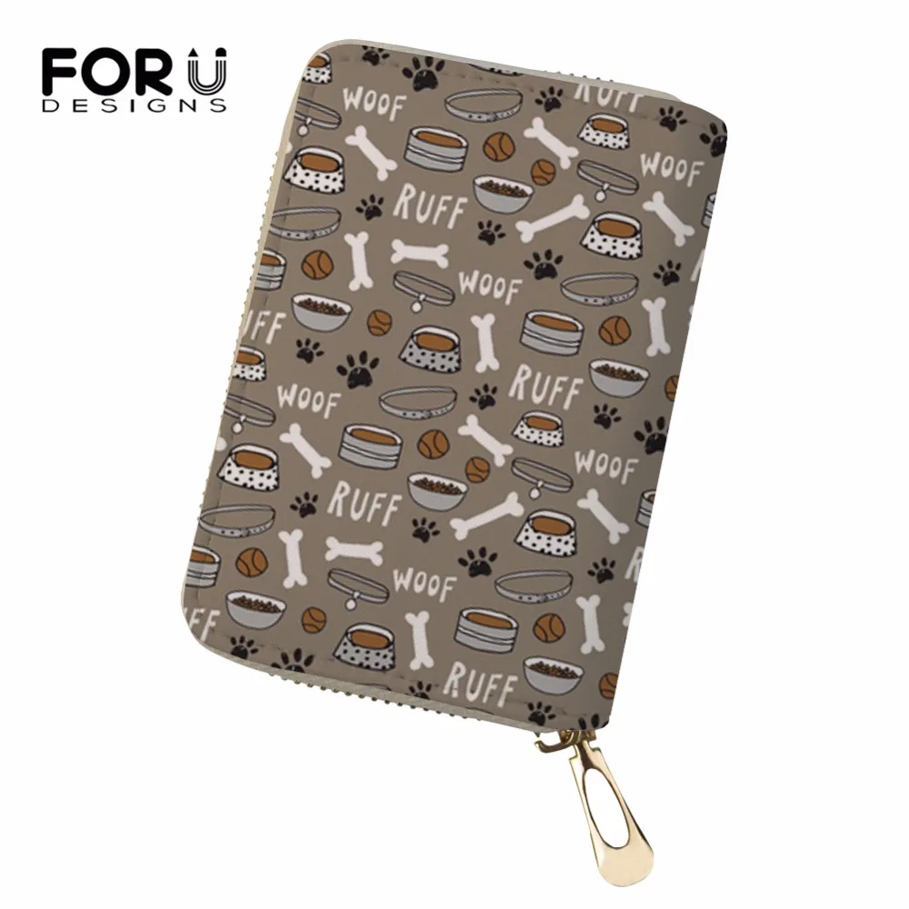 FORUDESIGNS/кредитница Для женщин кошелек Чехол Крышка собаке кость печать лапы