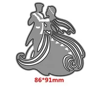 86x91mm Металлические Вырубные штампы для невесты, жениха, Свадебный трафарет для скрапбукинга, для поделок, бумажные открытки, декоративные Вырубные штампы для рукоделия, новинка - Цвет: 86x91mm