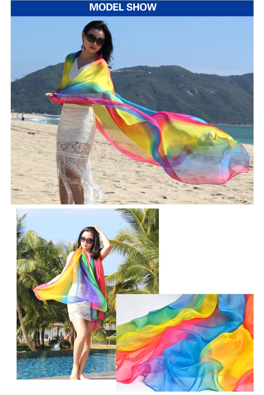 Летнее Шелковое парео пляжный шифоновый шарф для женщин платье Бикини цветочный женский платок и накидка солнцезащитный шарф хиджаб