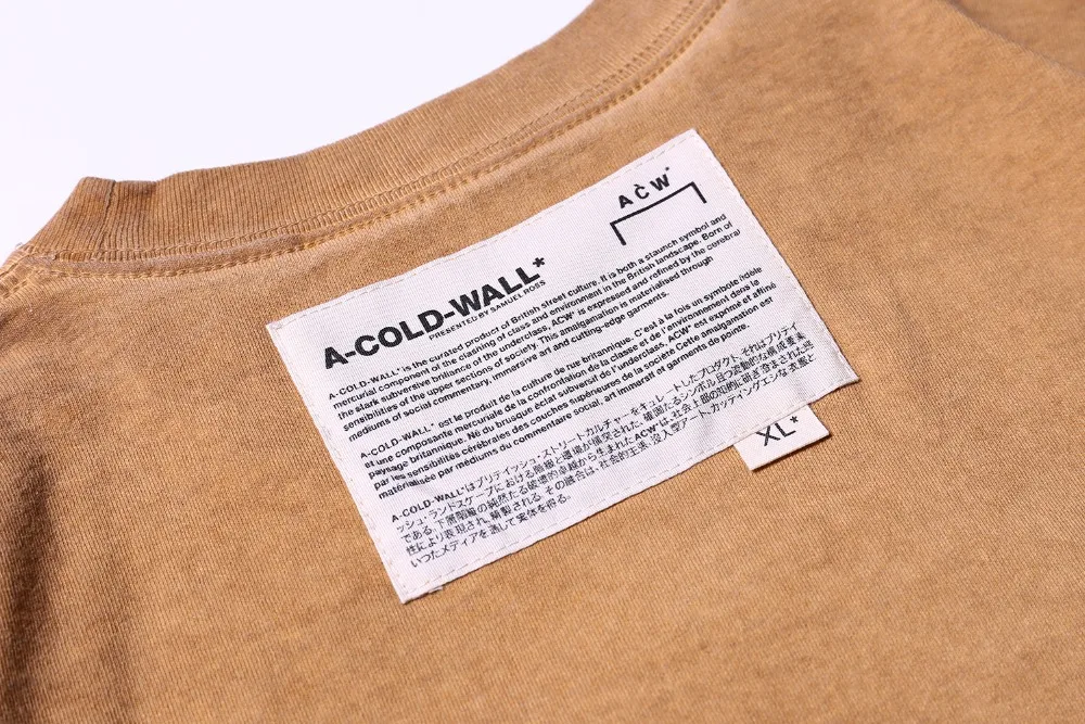 2019ss Топ новый A COLD WALL ACW патч Вышивка Для мужчин хлопок Канье Уэст уличная короткий