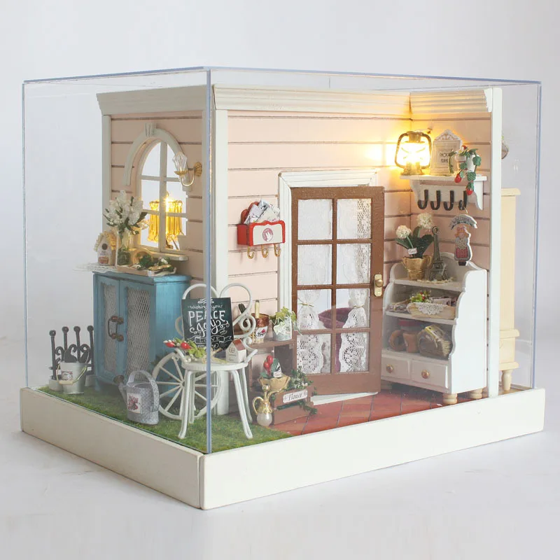 

Cute Room Girls Diy Doll House Puppenhaus Brithday Miniature Furniture House Toys for Children Wooden House Toys-The Time of Joy