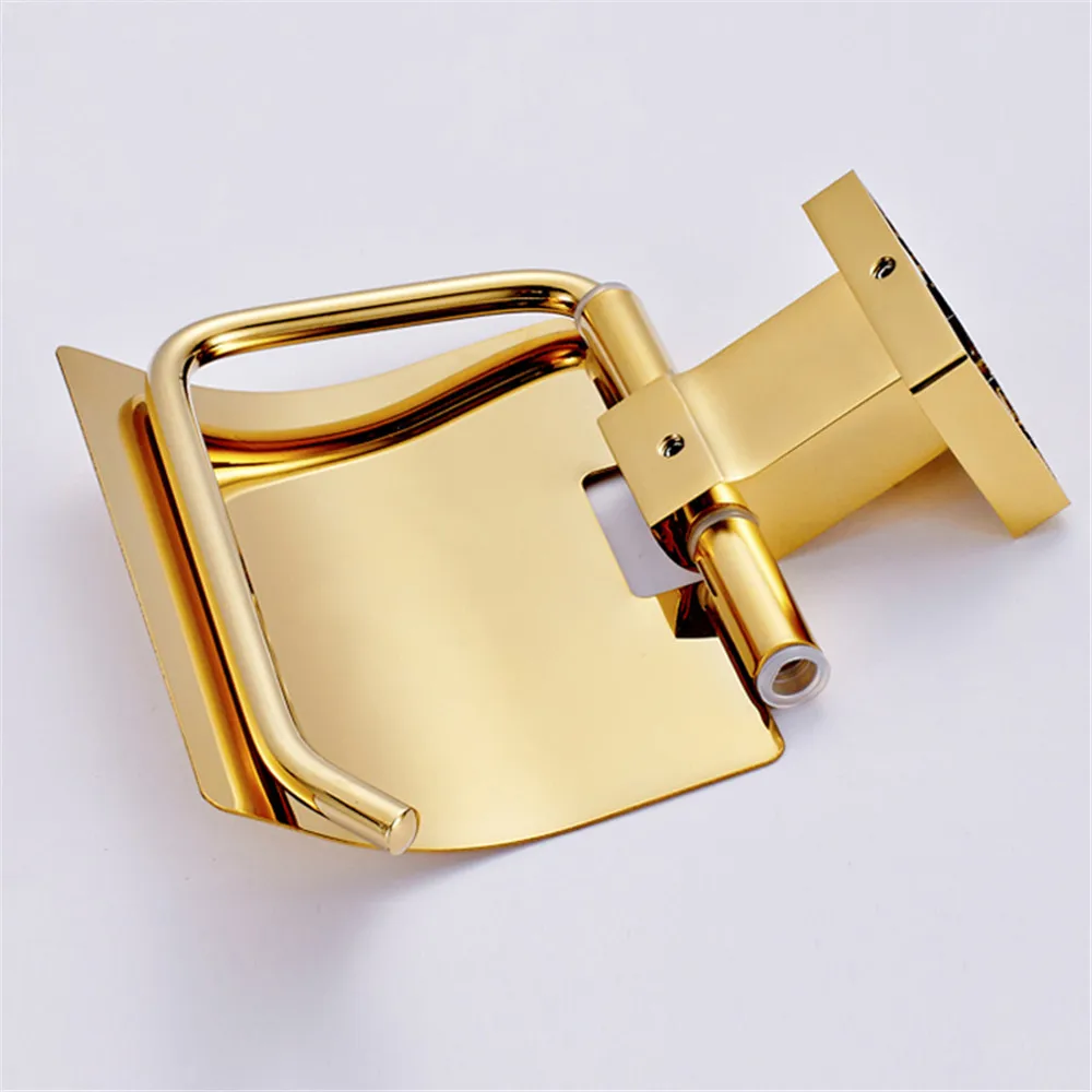 Leyden Toilet Paper Holder Gold Brass Wall Mounted Tissue Roll Bathroom Accessories | Обустройство дома
