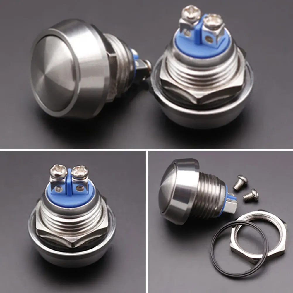 Водостойкий 12 мм высокий круглый Электрический мгновенный металлическая кнопка