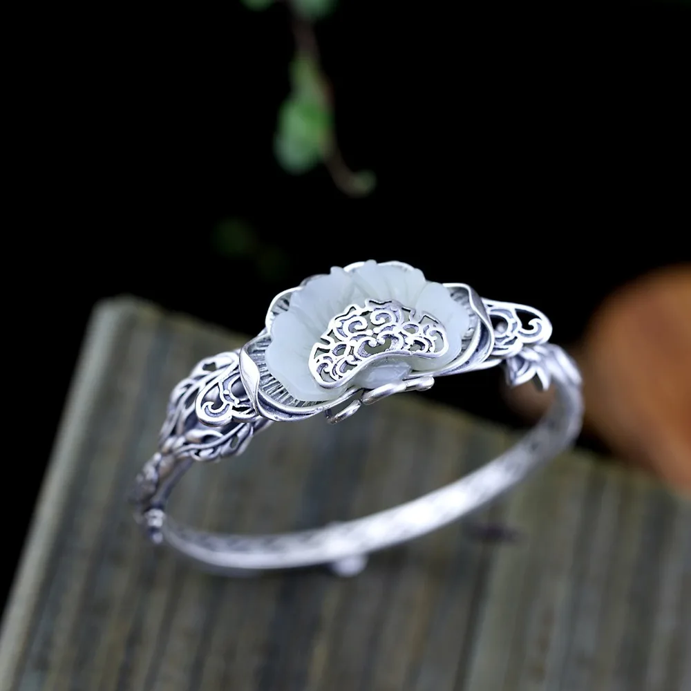 KJJEAXCMY Fine jewelryS925 ювелирные изделия из чистого серебра, тайское серебро, ручная работа женские этнические нравы и Tian Yu браслеты