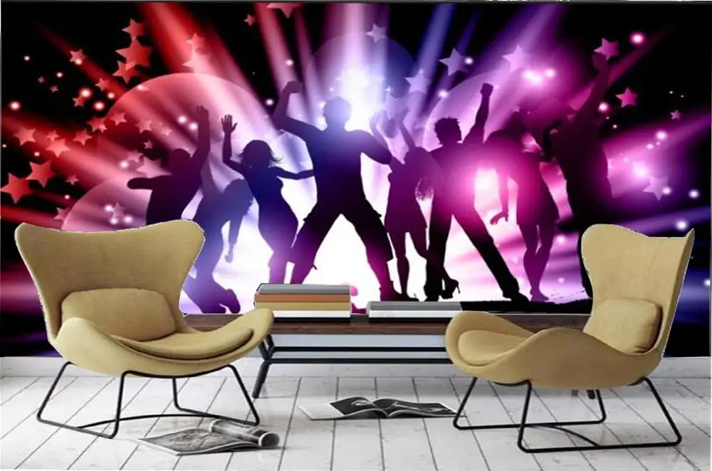 Оптовая торговля бар KTV украшения 3d обои Счастливые ночи счастливые толпы