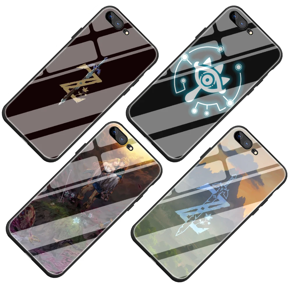 Чехол legend of zelda из закаленного стекла для iPhone 5 5S 6 6s Plus 7 8 Plus X XR XS 11 Pro Max