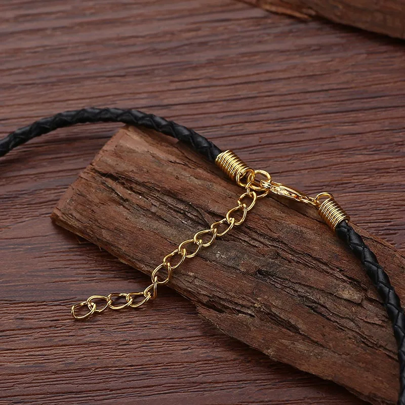 Женское колье-чокер из черной веревки золотистого цвета | Украшения и аксессуары