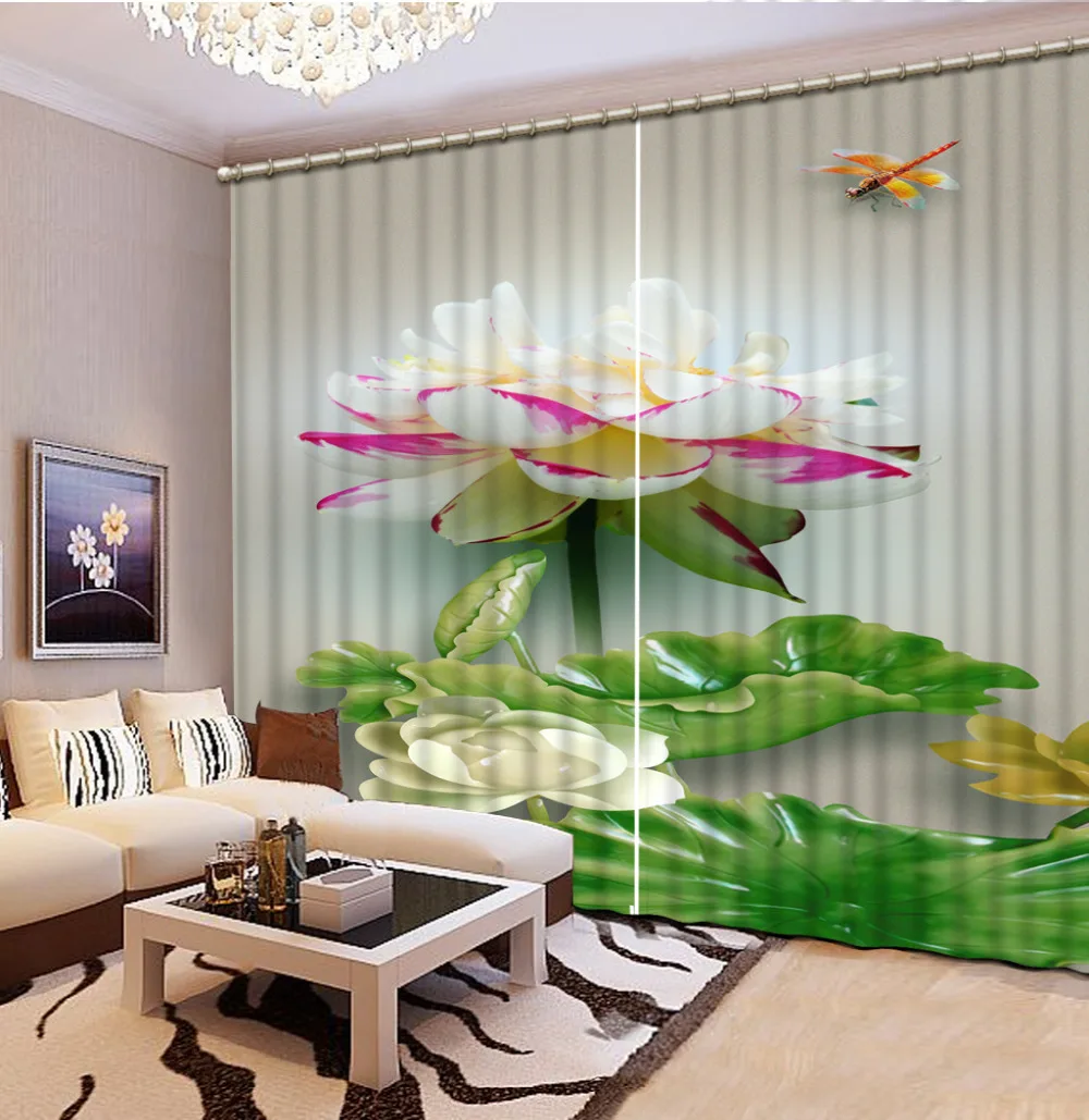 

Beautiful Photo Fashion Customized 3D Curtains marble curstains flower curtains