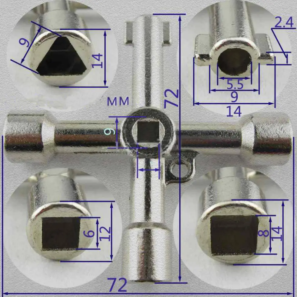 Гаечный ключ многофункциональный треугольный для сантехники радиаторов