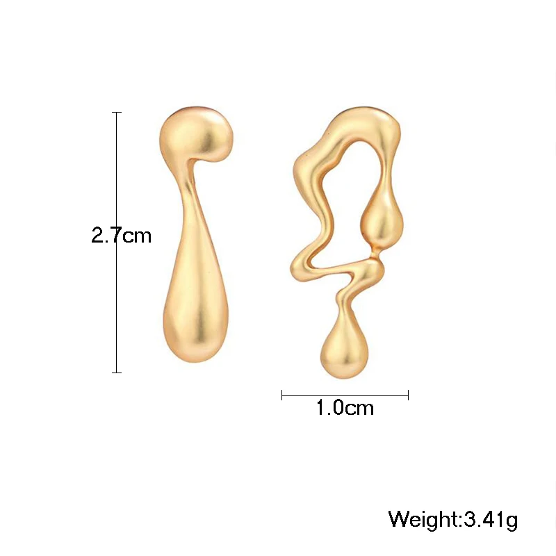 Amaiyllis Asymmetric Geometric Stud Earrings For Women Personality Alloy Post Vacation Party Simple Brincos | Украшения и