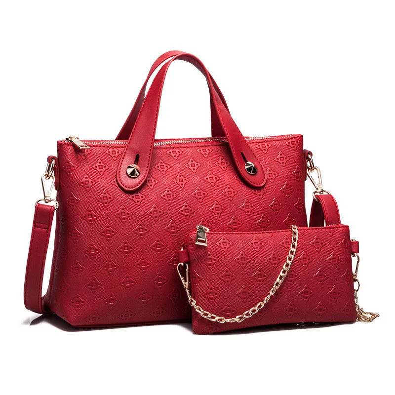 Women's handbags Embossed Composite Bags PU leather Crossbody Hand Shoulder Bag Diamond Pattern Totes Set bag for Lady | Багаж и сумки