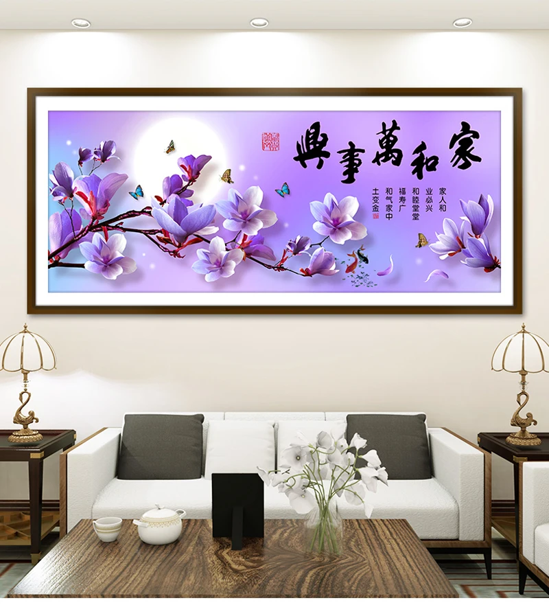 QIANZEHUI DIY Алмазная вышивка круглые алмазные бабочки магнолии стразы алмазная
