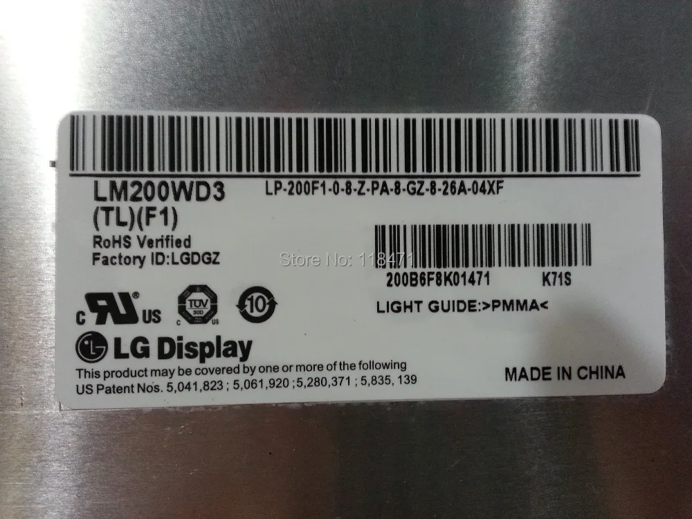 Оригинальный LTM200KT03 20 0 дюймов 1600*900 HD + TFT LCD Панель 2 CCFTs интерфейс LVDS|lvds panel|panel lvds |